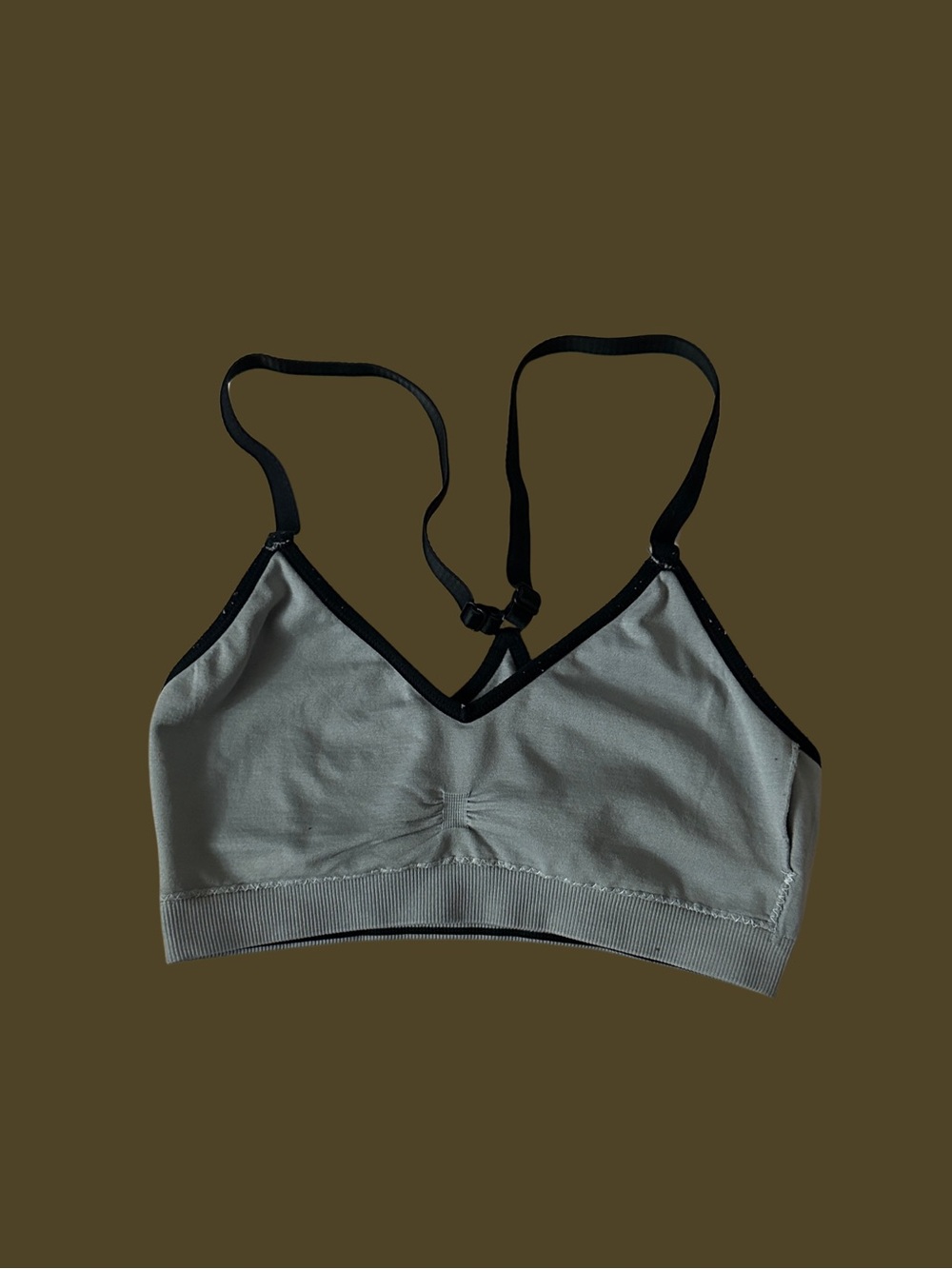 FABLETICS Gray and Black Sports Bra $24 SIZE XXS Extra Extra Small Athletic Fit